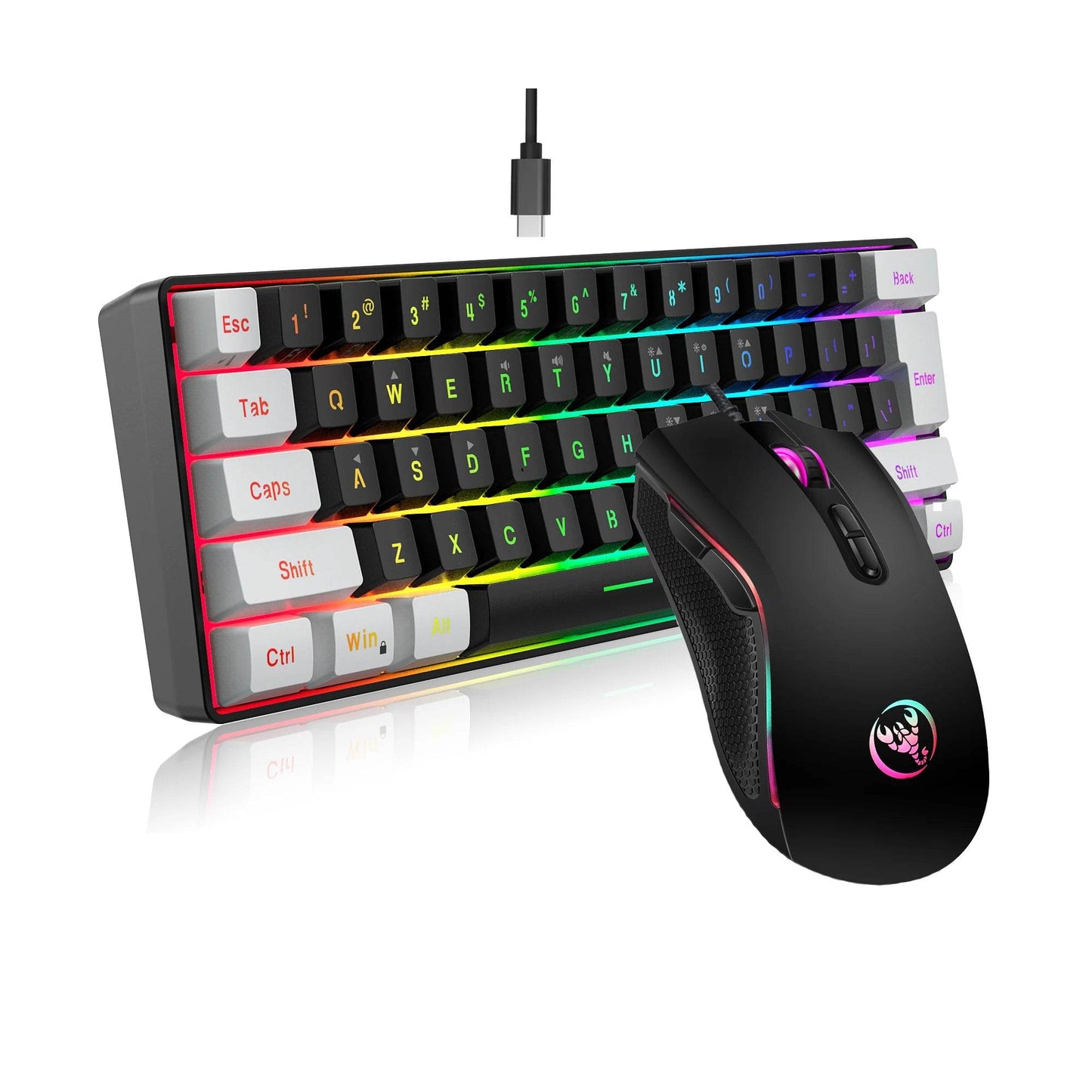 Set de Birou Gaming: Tastatură și Mouse RGB cu Cablu - Venduqo
