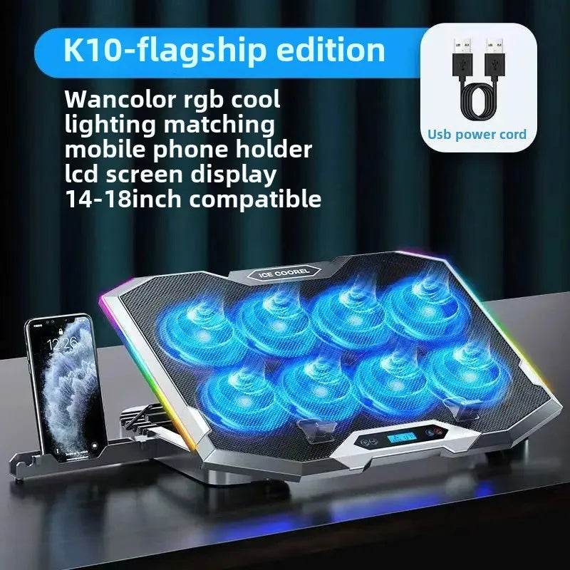 Răcitor Laptop Silent K9 cu Iluminare RGB - Venduqo