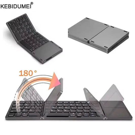 Foldable Bluetooth Keyboard with Touchpad for iOS, Android, Windows
