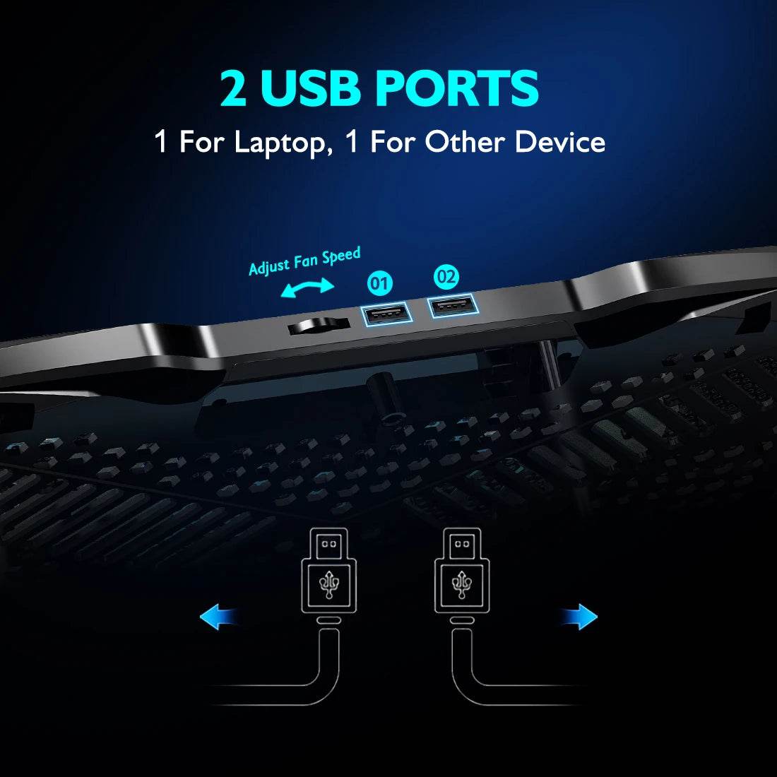 Răcitor Laptop COOLCOLD cu 5 Ventilatoare și Suport pentru Telefon - Venduqo