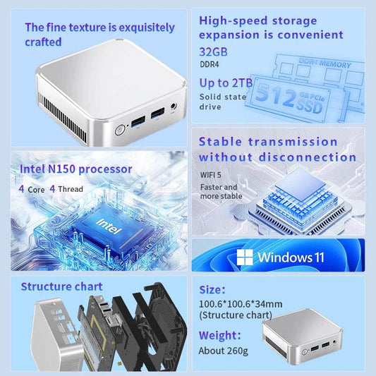 Mini PC Magcubic Intel N150 Windows 11, 8/16GB RAM, 256/512GB/1TB - Venduqo