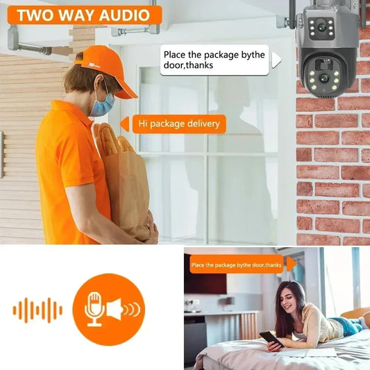 4K Solar PTZ Camera with Dual Lenses & 12.5" LCD Monitor