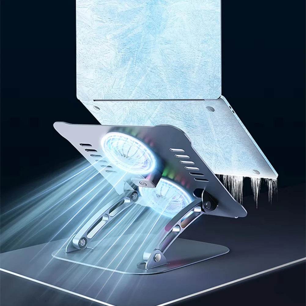 Suport Laptop Reglabil Pliabil cu 2 Ventilatoare - Venduqo