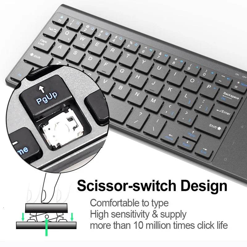 Tastatură Wireless Slim 2.4G cu Touchpad și Numere USB - Venduqo