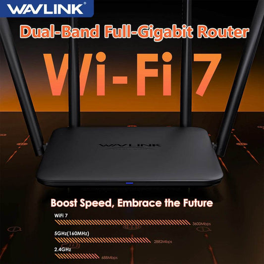 WAVLINK BE3600 Wi-Fi 7 Dual Band Router for Gaming