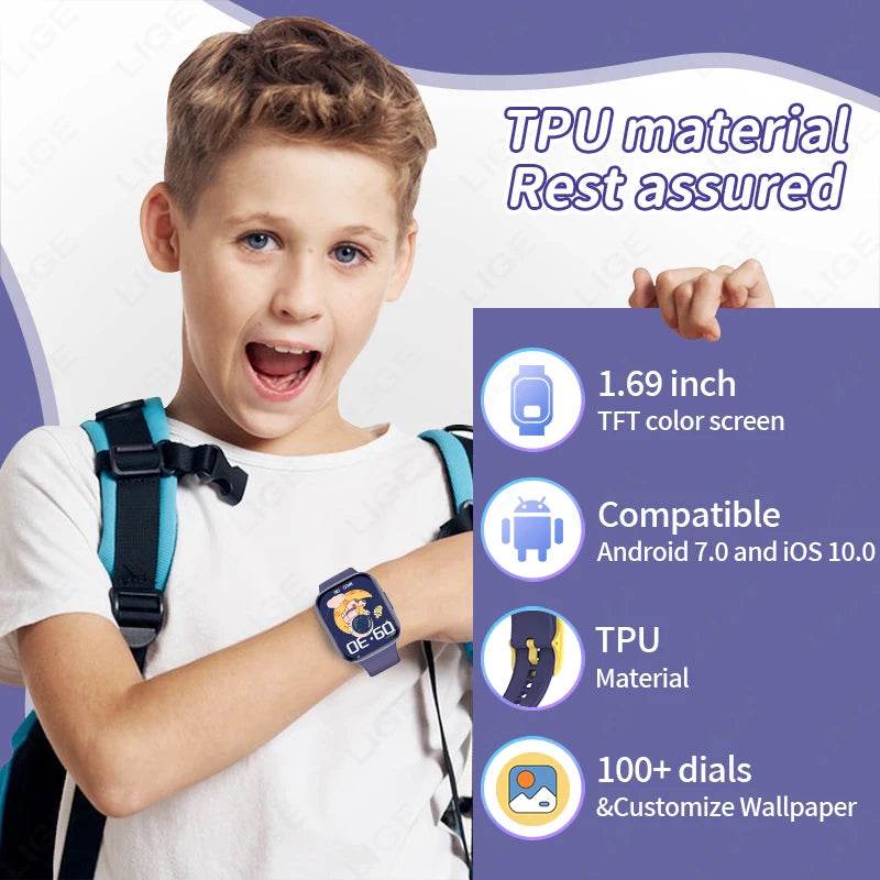 Ceas Smart Multifuncțional LIGE pentru Copii 5-12 Ani - Venduqo