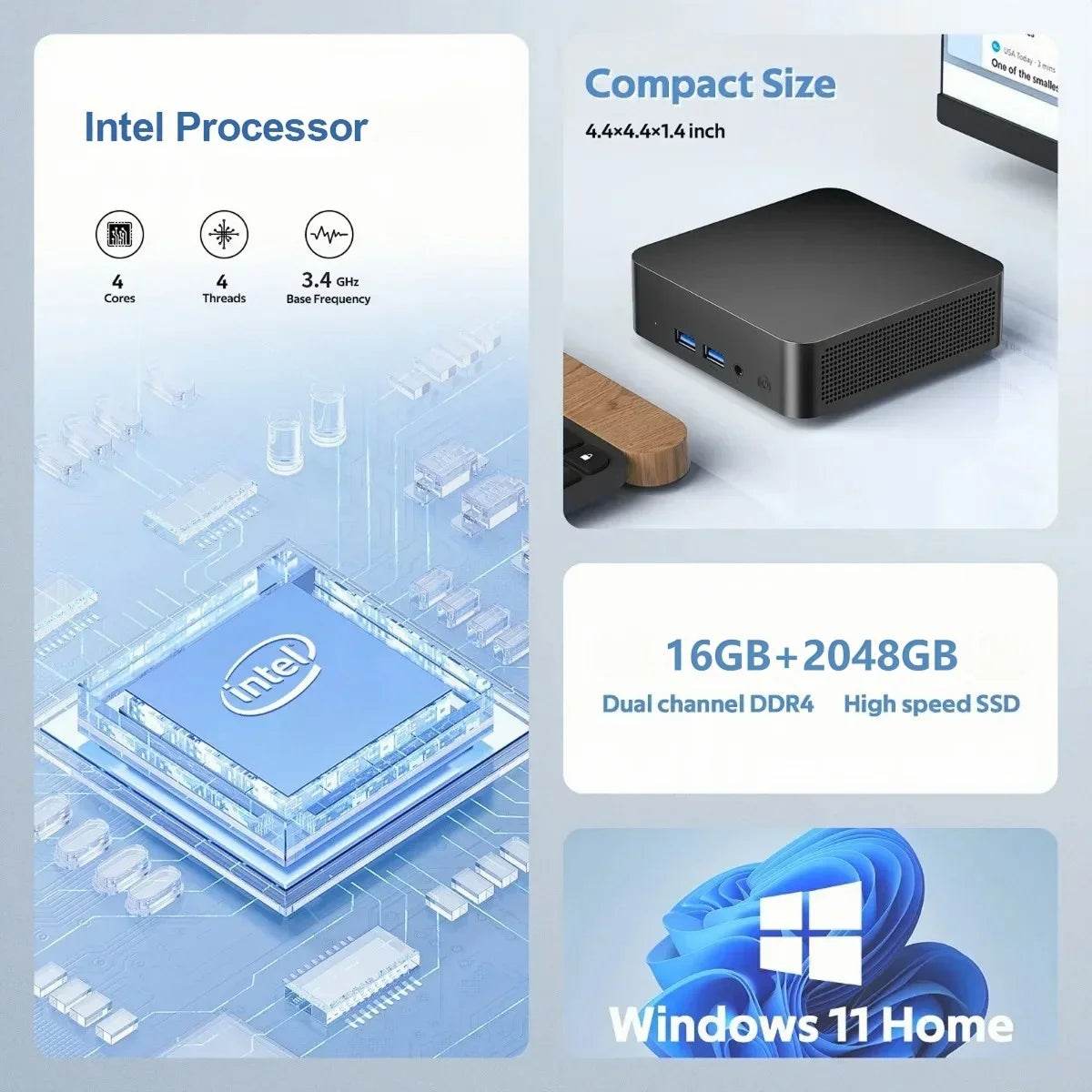 Mini PC Intel N5095 i9 13900H Windows 11 Pro 16GB RAM 2TB SSD - Venduqo
