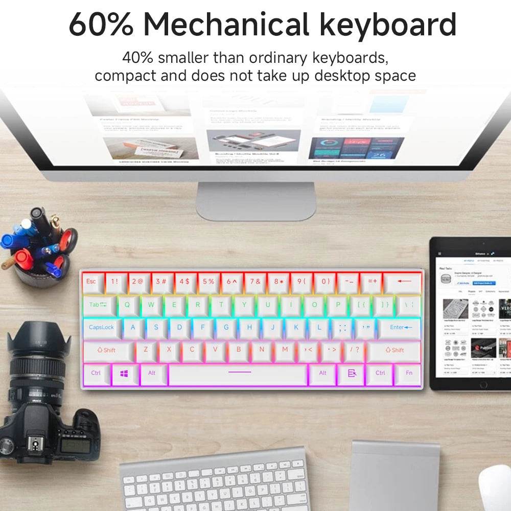 Tastatură Mecanică 61 Taste Switch-uri Interchangeabile - Venduqo
