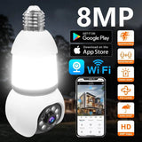 WiFi E27 8MP Security Camera with Color Night Vision