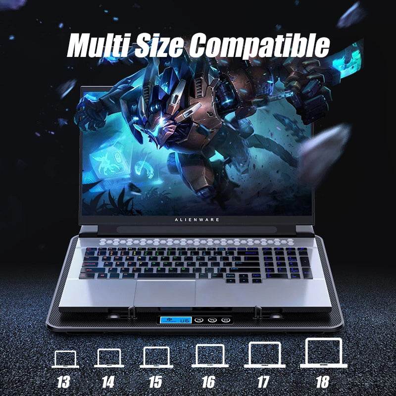 Răcitor Laptop Gaming COOLCOLD A9 cu RGB și 6 Ventilatoare - Venduqo