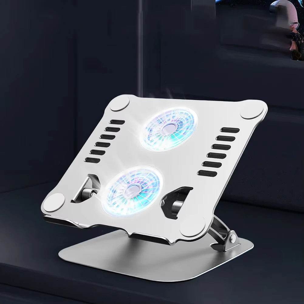 Suport Laptop Reglabil Pliabil cu 2 Ventilatoare - Venduqo