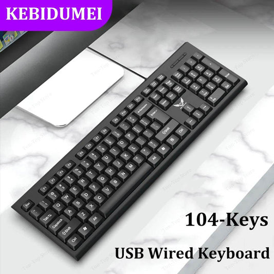 USB Wired Ergonomic Keyboard with 104 Keys for PC & Laptop