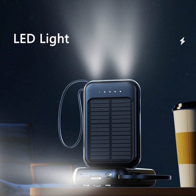 Power Bank Solar Xiaomi 50000mAh 4 în 1 cu Cabluri Incorporate - Venduqo