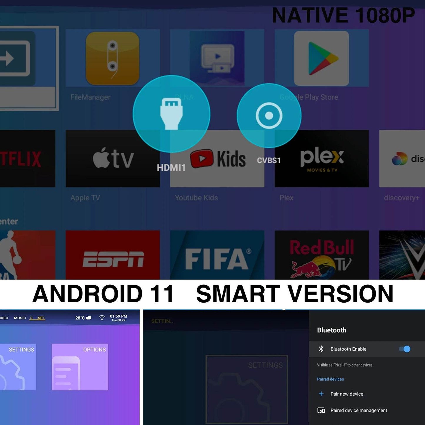 Proiector Android Polaring P7 Pro 1080P 4K - Venduqo