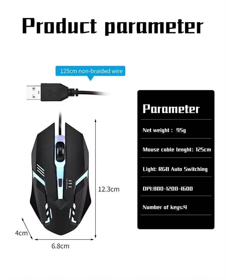 Mouse Gaming Wired LED ITLY M01 pentru PC de Birou - Venduqo