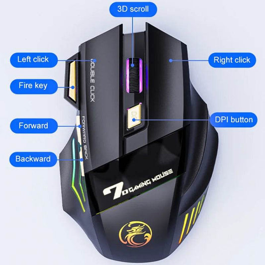 Mouse Wireless Silent cu Iluminare LED - Venduqo