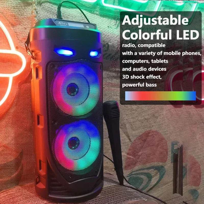 Boxa Portabila Bluetooth 30W cu Subwoofer si Microfon - Venduqo