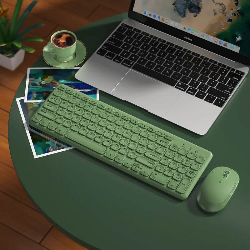Set Wireless Tastatură și Mouse Fashion Ergonomic Purpuriu - Venduqo