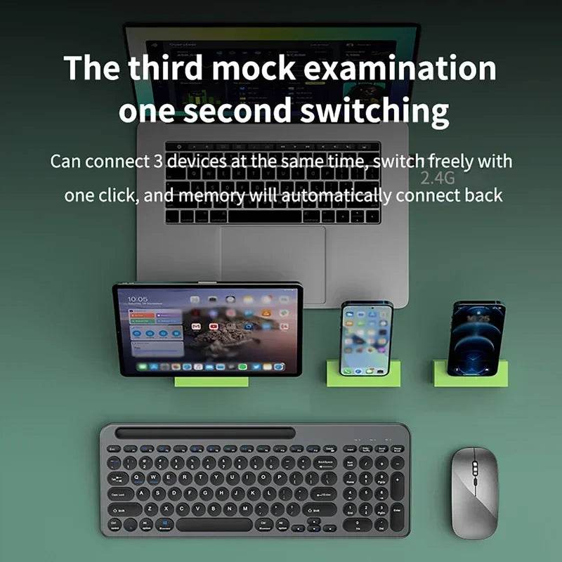 Set Tastatură și Mouse Wireless 2.4G, Bluetooth, Reîncărcabil - Venduqo