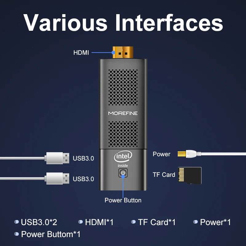 Mini PC MOREFINE M1K Intel Gemini Lake J4125 8GB 128GB/256GB - Venduqo