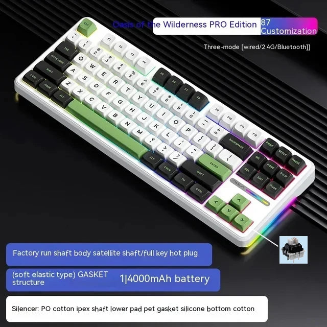 AULA F87Pro/F87 Mechanical RGB Keyboard - Tri-Mode Connectivity