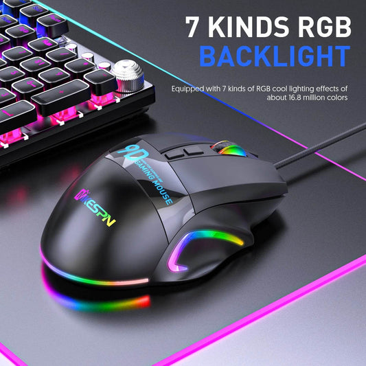 Mouse Gaming RGB 12000DPI cu 9 Taste Programabile - Venduqo