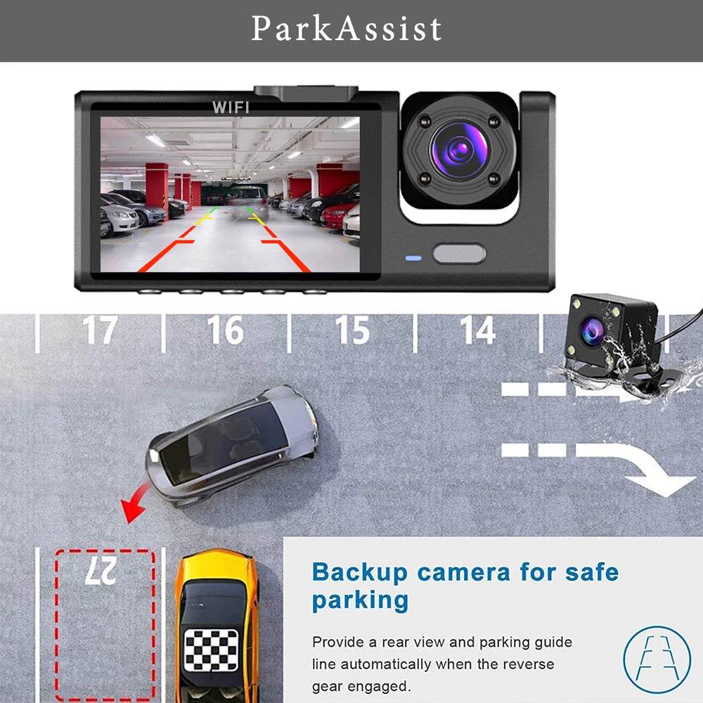Camera DVR Mini Auto WiFi 3 Canale FHD 1080P - Venduqo
