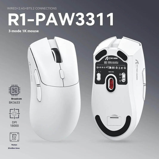 Mouse Wireless Attack Shark R1 - E-sports, Ergonomic - Venduqo