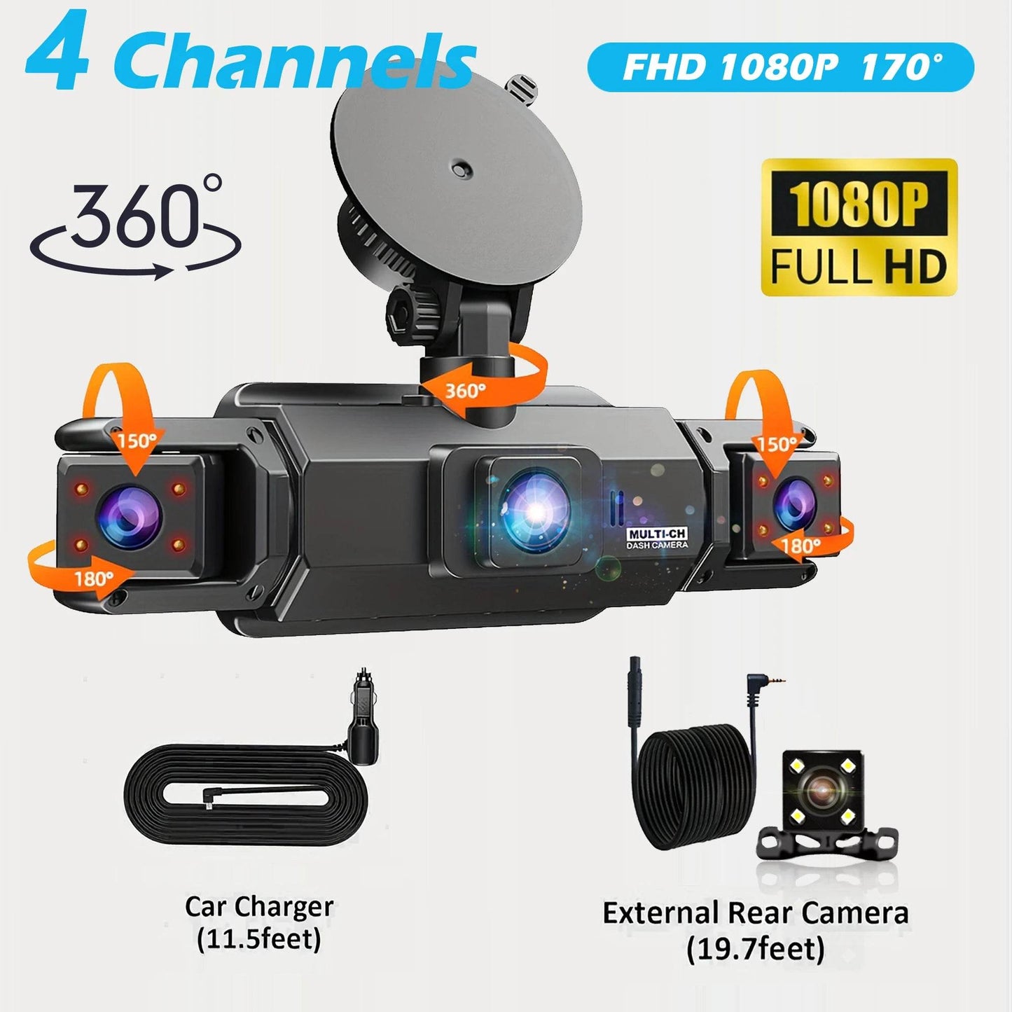 Camera Auto 4 Canale cu Înregistrare Vocală 1080P - Venduqo