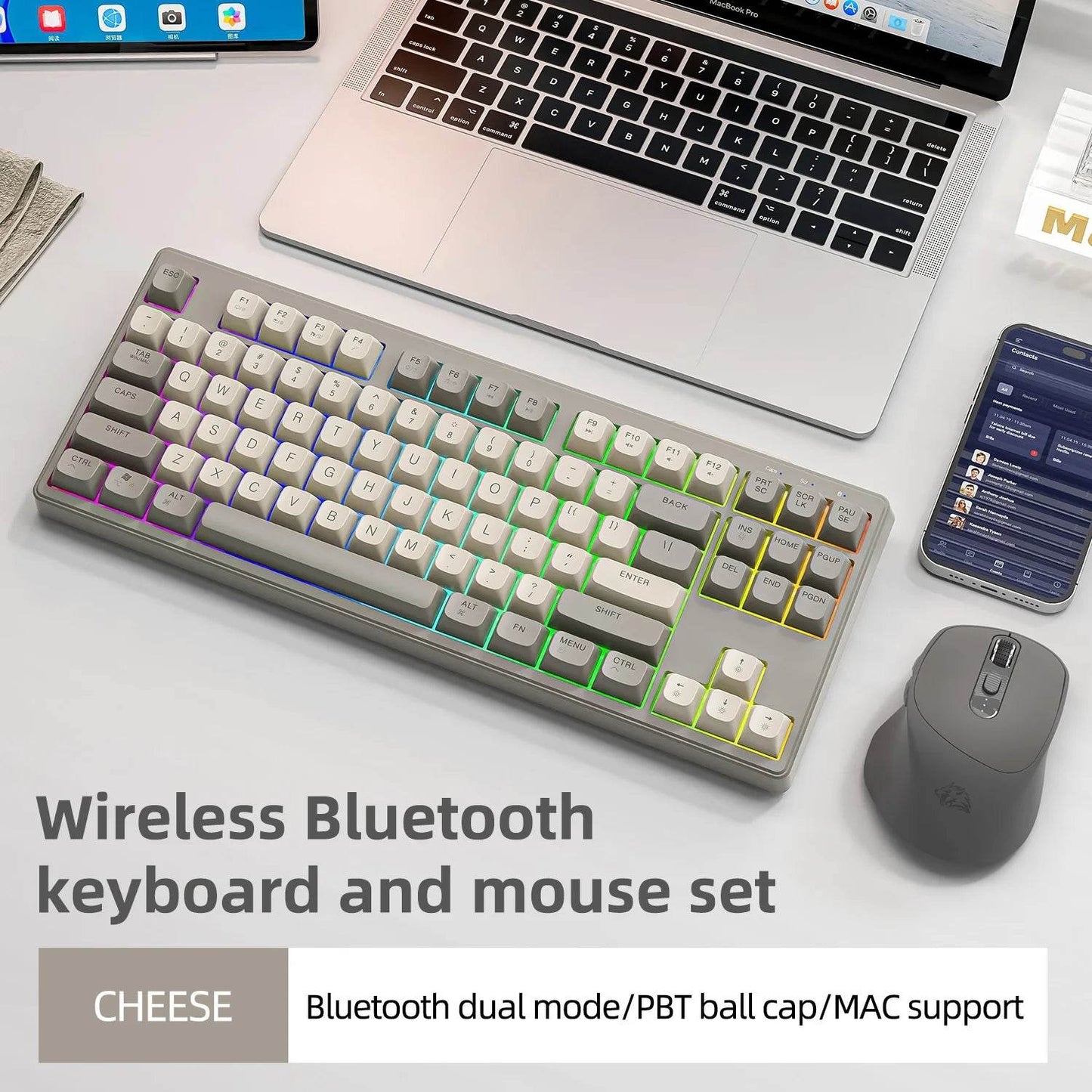 M87 Tastatură Wireless cu 87 Taste, Bluetooth și RGB - Venduqo