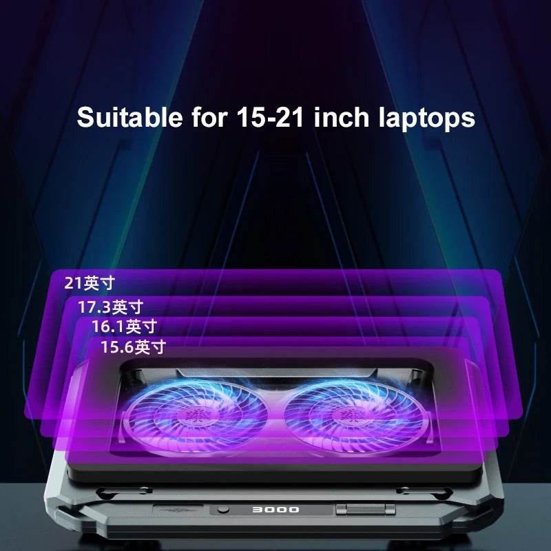 Răcitor Laptop Ergonomic D17 cu 2 Ventilatoare RGB - Venduqo