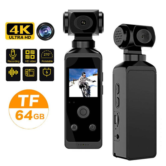 Mini HD 1080P 4K WiFi Rotating Camera with Waterproof Case