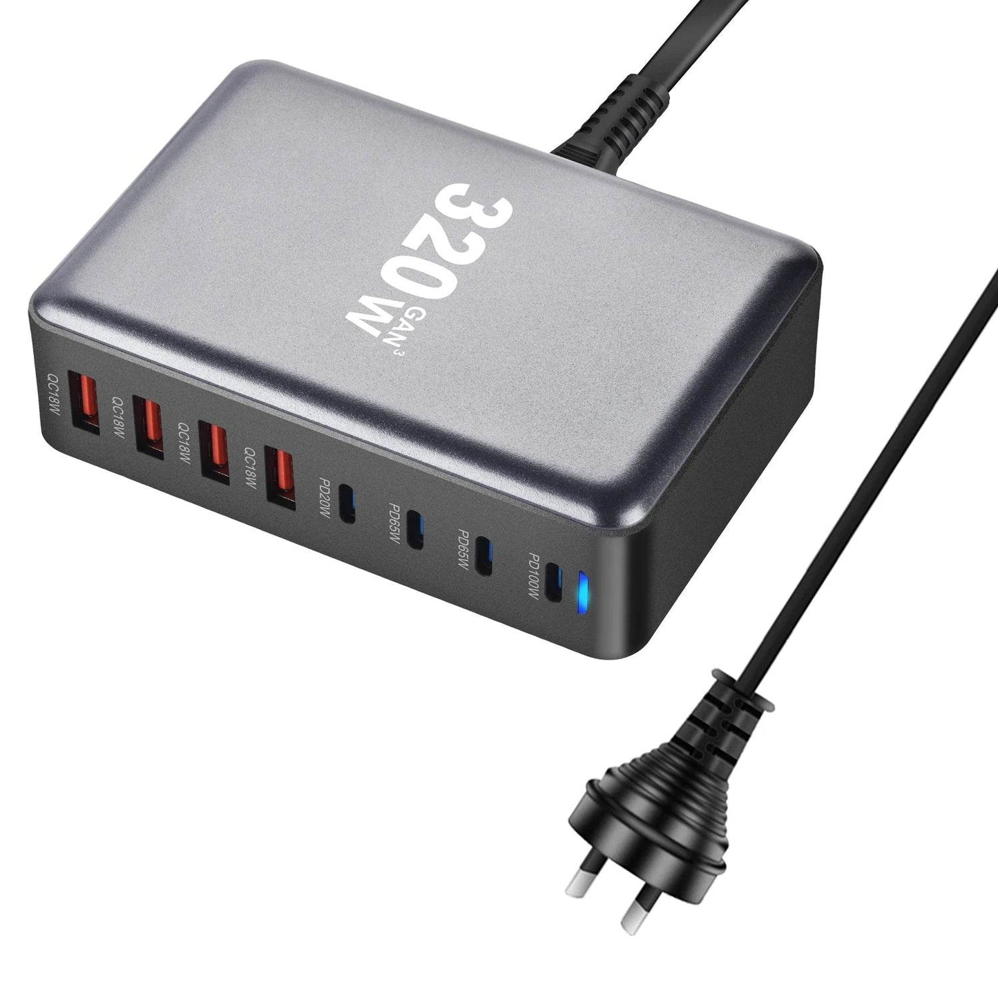 Încărcător GaN 320W USB C Rapid cu 8 Porturi - Venduqo