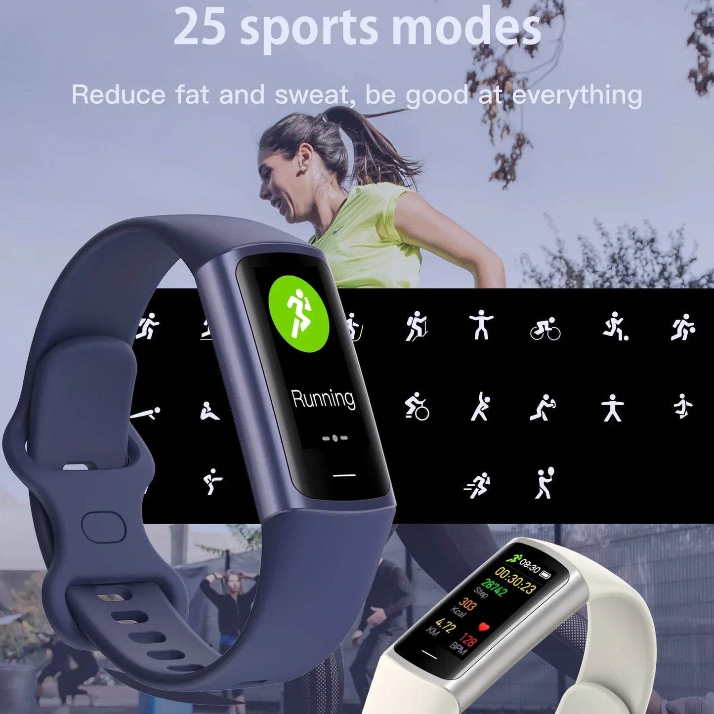 Brățară Fitness Waterproof pentru Înot cu Monitorizare a Temperaturii Corpului - Venduqo