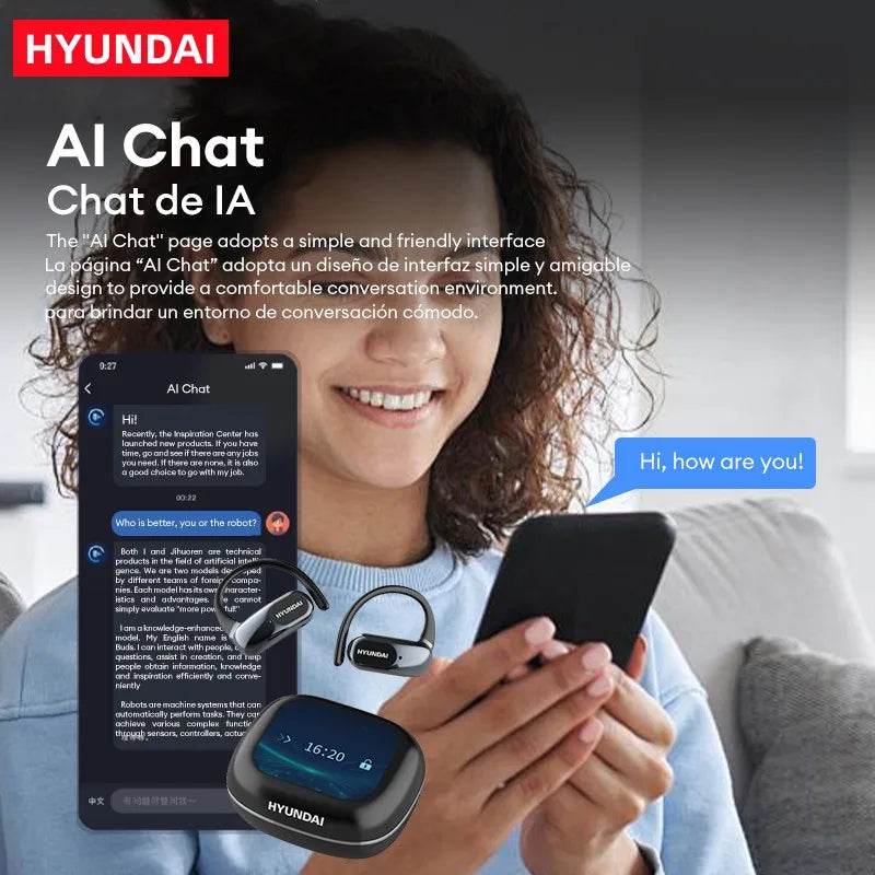 Căști Bluetooth HYUNDAI OpenAir Ultra AI cu Ecran Tactil - Venduqo