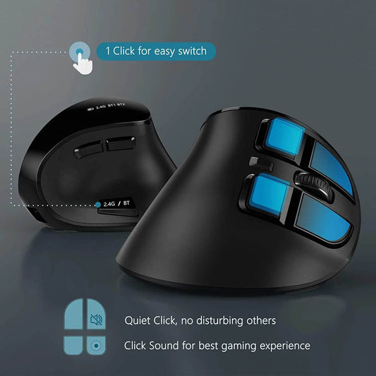 Mouse Vertical Ergonomic Wireless Seenda - Bluetooth 5.0 - Venduqo