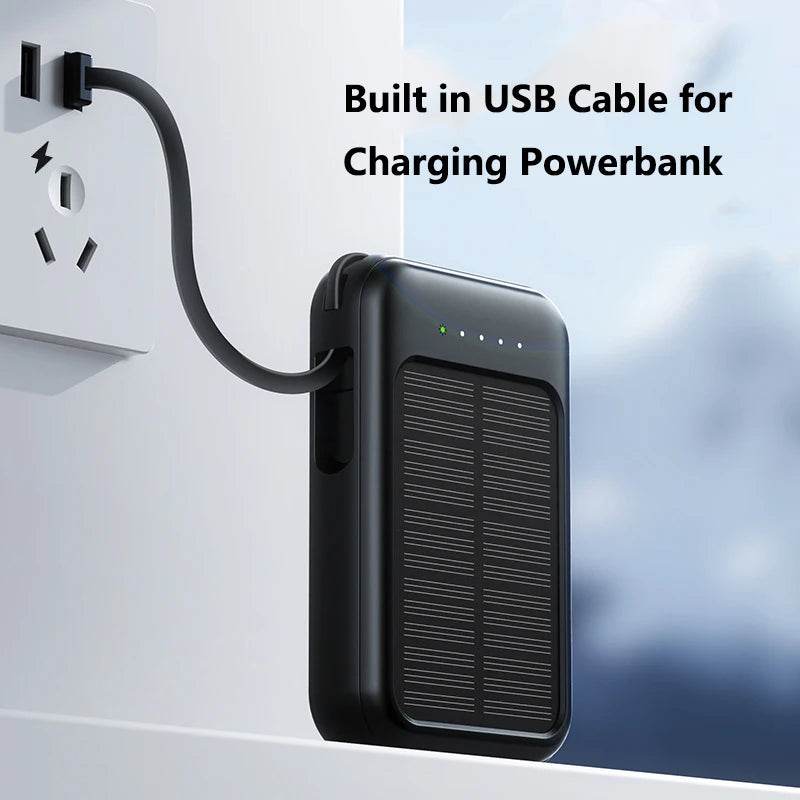 Power Bank Solar Xiaomi 50000mAh 4 în 1 cu Cabluri Incorporate - Venduqo