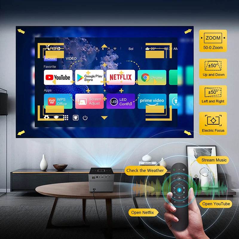 Proiector Portabil XNANO 300ANSI 8K/4K cu WiFi și Telecomandă Vocală - Venduqo