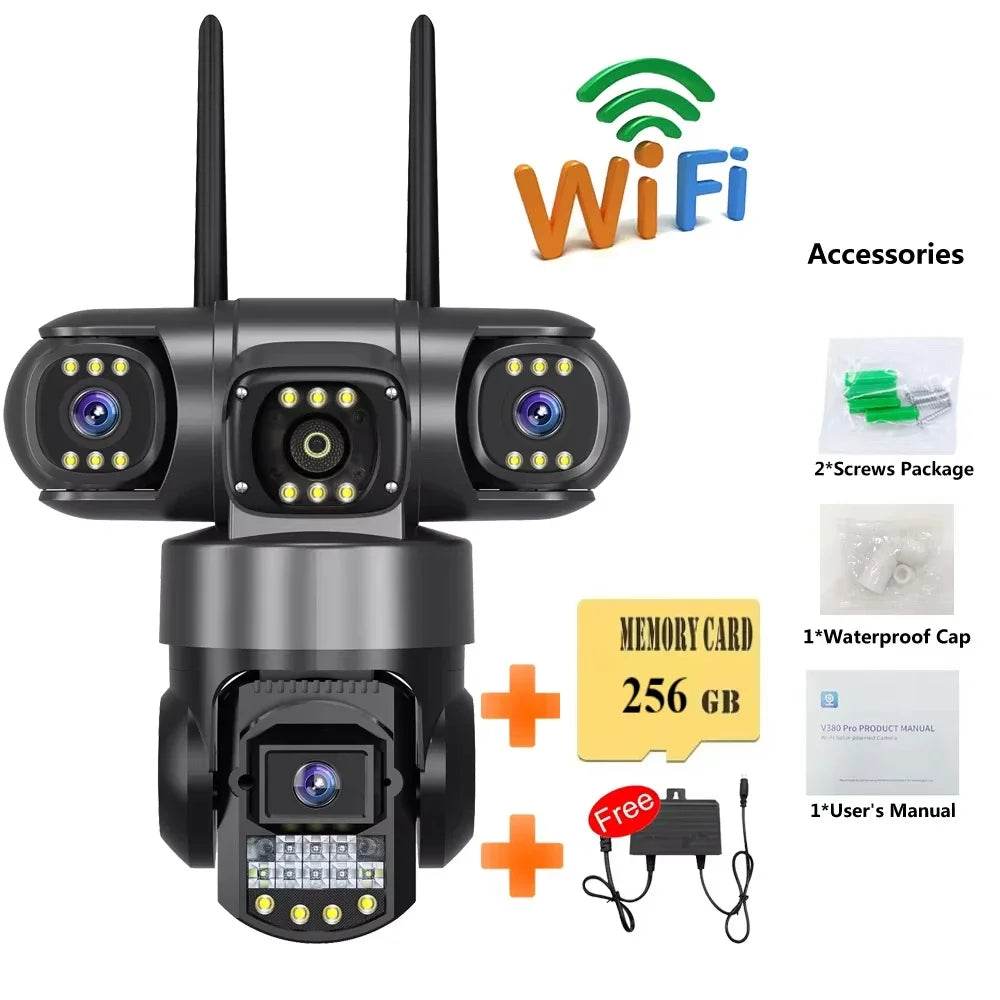 Cameră de Supraveghere Wireless 3 Lentile - 4G SIM, Noapte Colorată - Venduqo