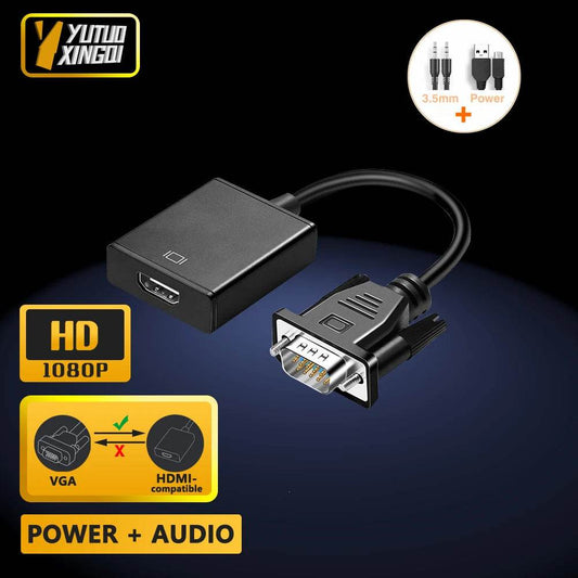 VGA to HDMI 1080P Converter for Laptops & Monitors