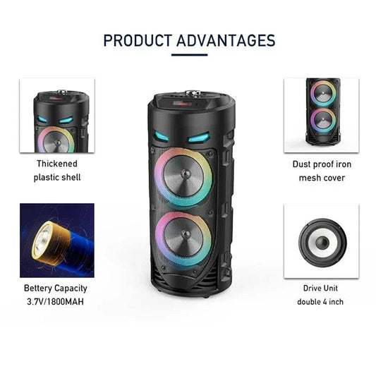 Boxa Portabila Bluetooth 30W cu Subwoofer si Microfon - Venduqo