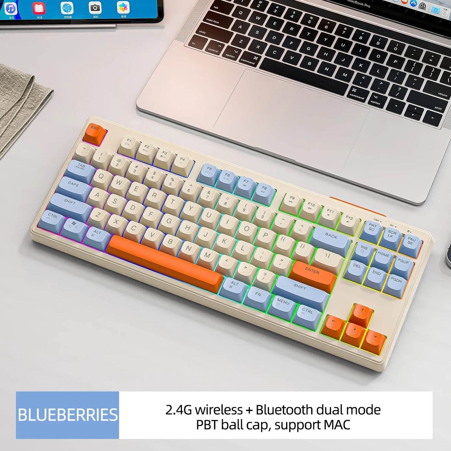 M87 Tastatură Wireless cu 87 Taste, Bluetooth și RGB - Venduqo