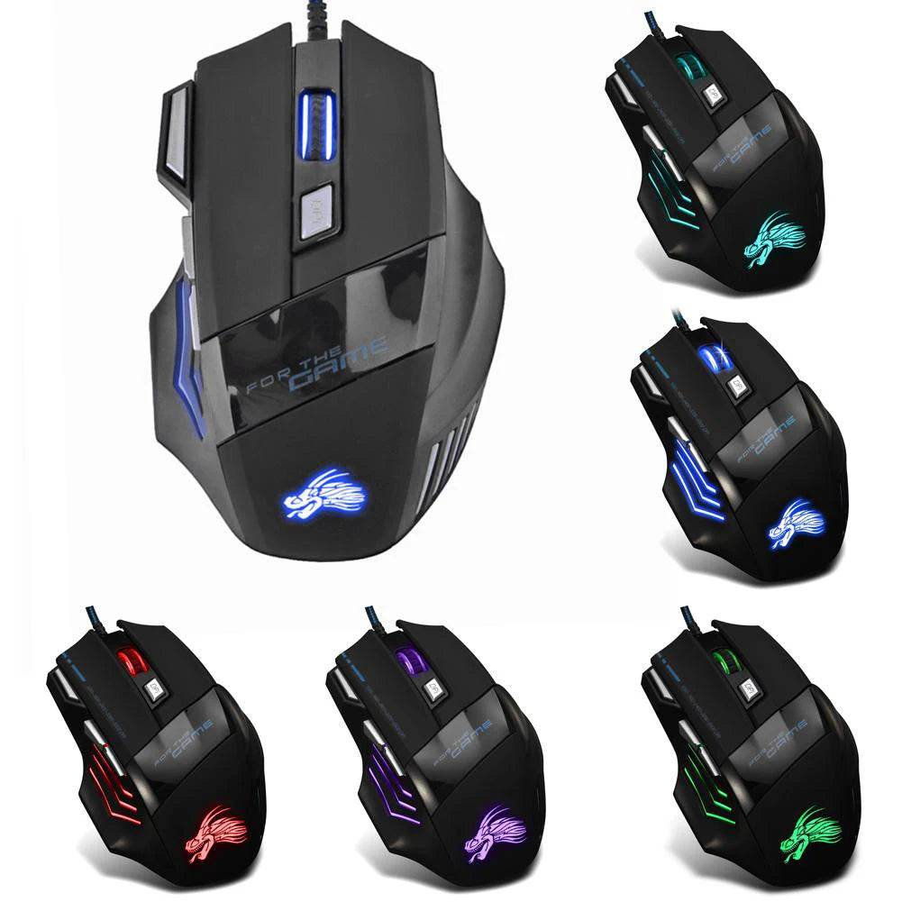 Mouse de Gaming Wired cu Iluminare 7 Culori 5500 DPI - Venduqo
