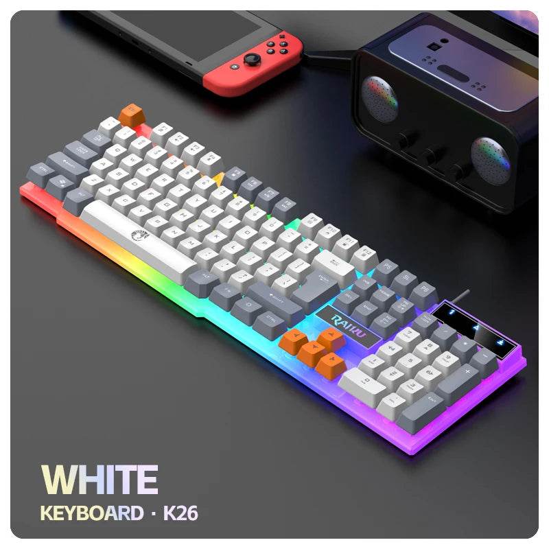 Set Tastatură și Mouse RAIKU T26 cu Iluminare RGB - Venduqo