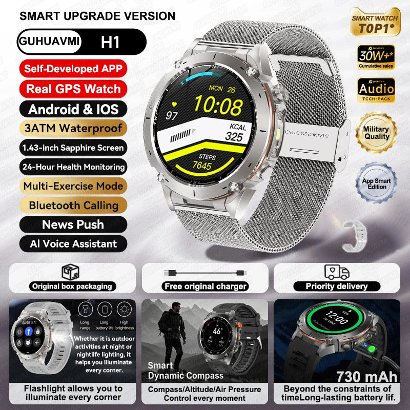 GPS Smartwatch for Adventurers - 1.43" AMOLED Waterproof