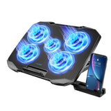 Răcitor Laptop COOLCOLD cu 5 Ventilatoare și Suport pentru Telefon - Venduqo