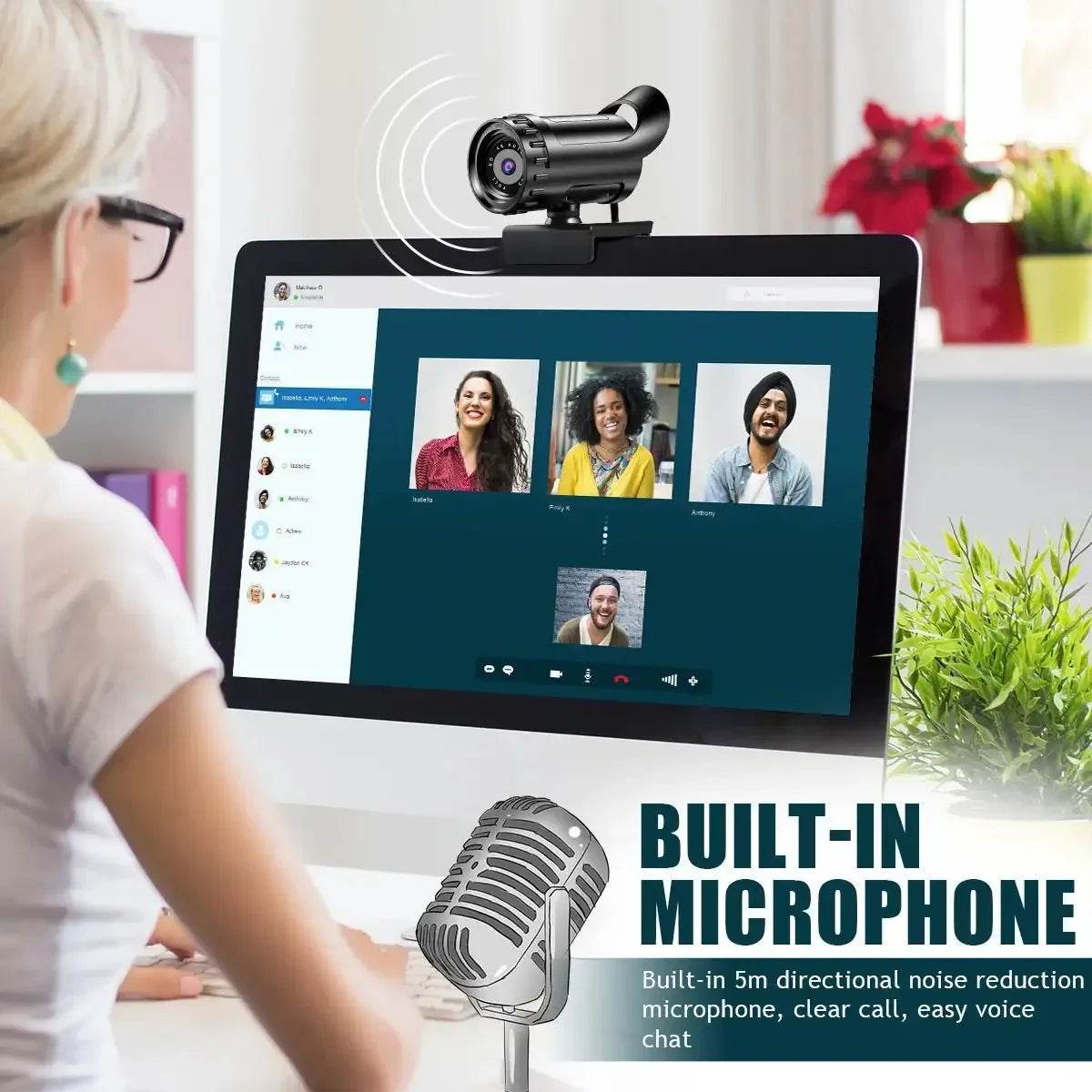 Webcam 4K Full HD 1080P cu Microfon pentru Streaming Live - Venduqo