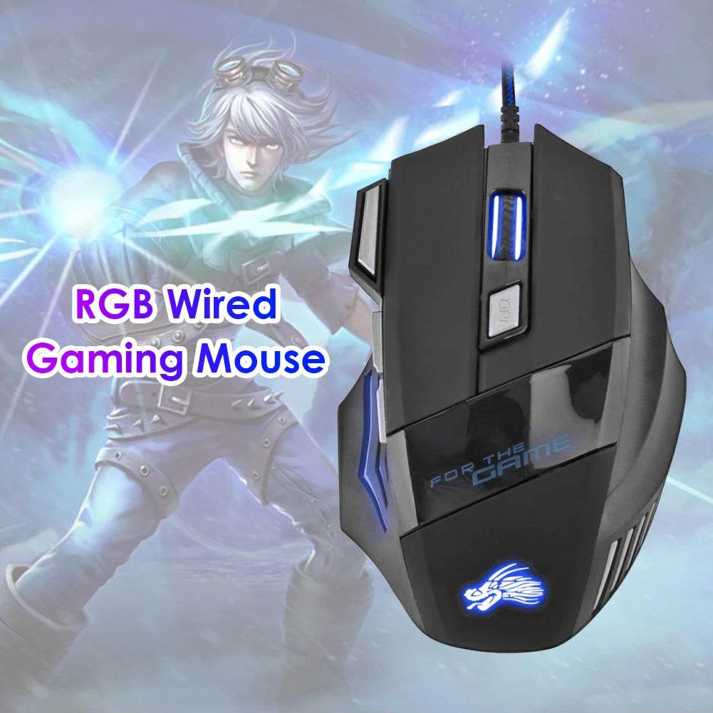 Mouse de Gaming Wired cu Iluminare 7 Culori 5500 DPI - Venduqo