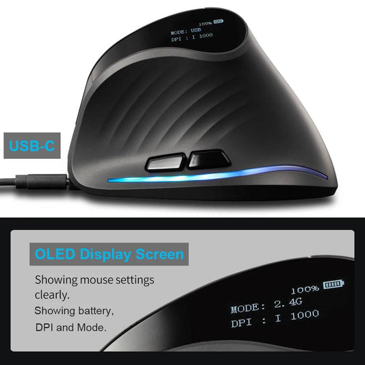Mouse Ergonomic Lefon 2.4G Wireless Vertical Reîncărcabil - Venduqo