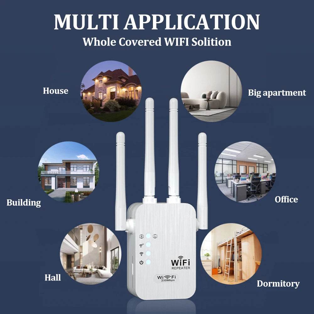 Repetitor WiFi OPTFOCUS 2.4G 300Mbps cu 2 LAN - Venduqo